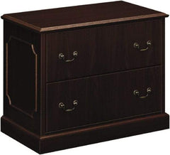 Hon - 37-1/2" Wide x 29-1/2" High x 20-1/2" Deep, 2 Drawer Lateral File - Laminated, Mahogany - Americas Industrial Supply