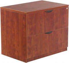 ALERA - 34" Wide x 29-1/2" High x 22-3/4" Deep, 2 Drawer Lateral File - Woodgrain Laminate, Medium Cherry - Americas Industrial Supply