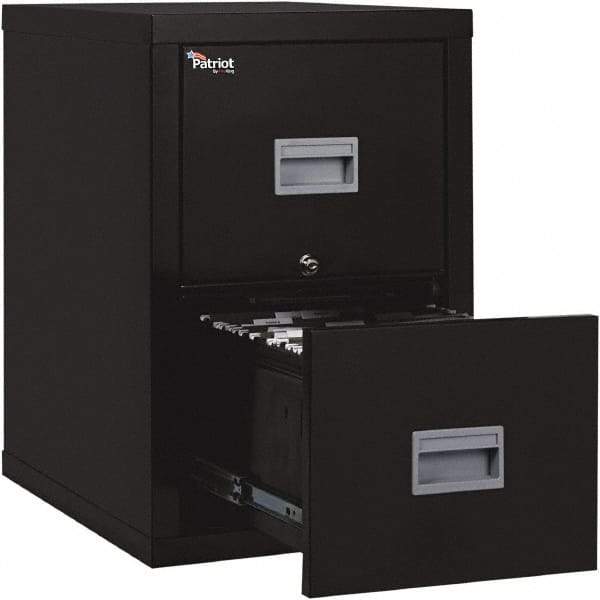 FireKing - 17-3/4" Wide x 27-3/4" High x 25" Deep, 2 Drawer Pedestal - Steel, Black - Americas Industrial Supply