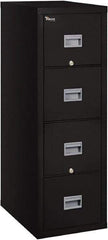 FireKing - 17-3/4" Wide x 52-3/4" High x 25" Deep, 4 Drawer Pedestal - Steel, Black - Americas Industrial Supply