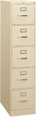 Hon - 15" Wide x 60" High x 26-1/2" Deep, 5 Drawer Vertical File - Steel, Putty - Americas Industrial Supply