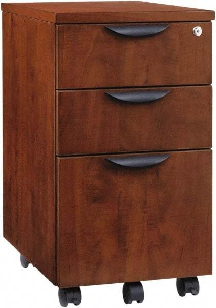 ALERA - 15.88" Wide x 28.38" High x 20-1/2" Deep, 3 Drawer Pedestal - Woodgrain Laminate, Medium Cherry - Americas Industrial Supply