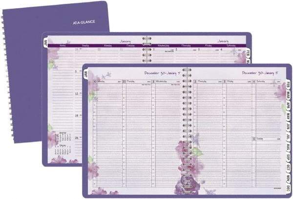 AT-A-GLANCE - 312 Sheet, 8-1/2 x 11", Weekly/Monthly Planner - Purple - Americas Industrial Supply