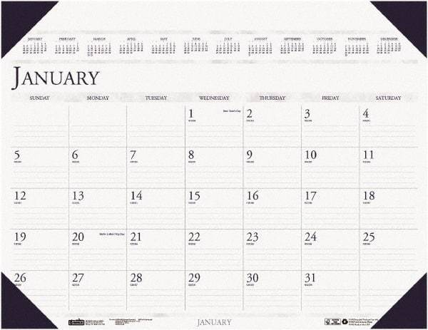 House of Doolittle - 12 Sheet, 3-3/4 x 6", Desk Pad Calendar - Blue - Americas Industrial Supply