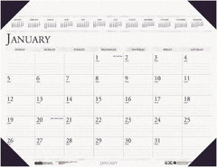 House of Doolittle - 12 Sheet, 3-3/4 x 6", Desk Pad Calendar - Blue - Americas Industrial Supply
