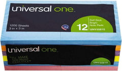Universal One - 100 Sheet, 4-1/8 x 6-3/4", Plain Self-Stick Notes - Assorted Colors - Americas Industrial Supply