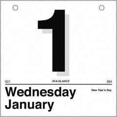AT-A-GLANCE - 365 Sheet, 8-1/2 x 11", Wall Calendar Refill - White - Americas Industrial Supply