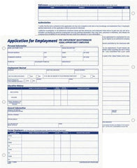 TOPS - 50 Sheet, 8-3/8 x 11", Employment Application Form - White - Americas Industrial Supply