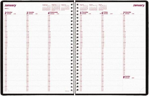 Brownline - 26 Sheet, 3-1/4 x 6-1/4", Weekly Planner - Black - Americas Industrial Supply