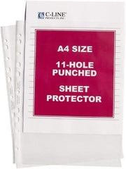 C-LINE - 50 Piece Clear Sheet Protectors-Ring Binder - 11-3/4" High x 8-1/4" Wide - Americas Industrial Supply