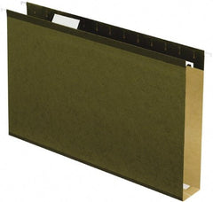 Pendaflex - 9-1/2 x 14-1/2", Legal, Standard Green, Hanging File Folder - 11 Point Stock, 1/5 Tab Cut Location - Americas Industrial Supply