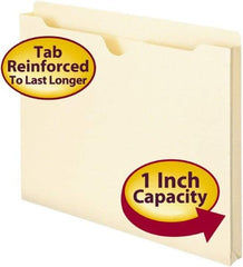 SMEAD - 8-1/2 x 11", Letter Size, Manila, File Jacket - 11 Point Stock, Straight Tab Cut Location - Americas Industrial Supply