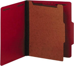 UNIVERSAL - 8-1/2 x 11", Letter Size, Ruby Red, Classification Folders with Top Tab Fastener - 25 Point Stock, Right of Center Tab Cut Location - Americas Industrial Supply