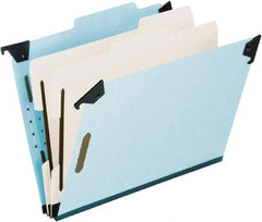 Pendaflex - 9-1/2 x 14-1/2", Legal, Blue, Hanging File Folder - 25 Point Stock, Right of Center Tab Cut Location - Americas Industrial Supply