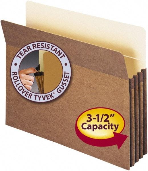 SMEAD - 8-1/2 x 11", Letter Size, Redrope, 3-1/2" Expanding Wallet - 11 Point Stock, Straight Tab Cut Location - Americas Industrial Supply
