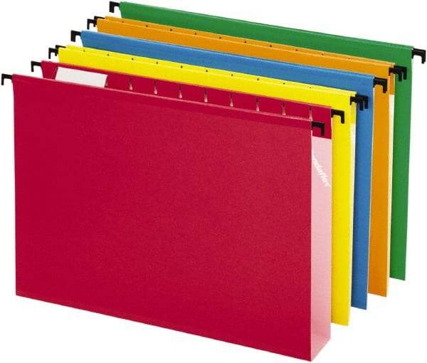 Pendaflex - 8-1/2 x 11", Letter Size, Assorted Colors, Hanging File Folder - 11 Point Stock, 1/5 Tab Cut Location - Americas Industrial Supply