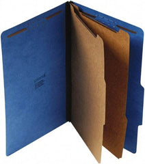 UNIVERSAL - 9-1/4 x 14-3/4", Legal, Cobalt Blue, Classification Folders with Top Tab Fastener - 25 Point Stock, Right of Center Tab Cut Location - Americas Industrial Supply