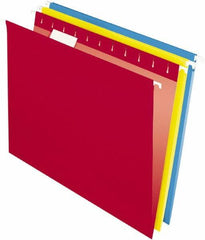 Pendaflex - 8-1/2 x 11", Letter Size, Assorted Colors, Hanging File Folder - 11 Point Stock, 1/5 Tab Cut Location - Americas Industrial Supply