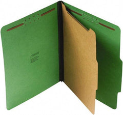 UNIVERSAL - 8-1/2 x 11", Letter Size, Emerald Green, Classification Folders with Top Tab Fastener - 25 Point Stock, Right of Center Tab Cut Location - Americas Industrial Supply