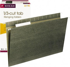 SMEAD - 9-1/4 x 14-1/2", Legal, Standard Green, Hanging File Folder - 11 Point Stock, 1/3 Tab Cut Location - Americas Industrial Supply