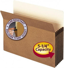 SMEAD - 8-1/2 x 11", Letter Size, Brown, 5-1/4" Expanding Wallet - 11 Point Stock, Straight Tab Cut Location - Americas Industrial Supply
