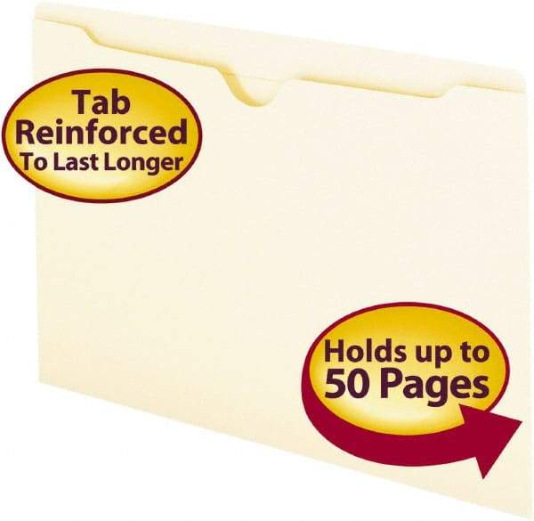 SMEAD - 9-1/2 x 14-1/2", Legal, Manila, File Jacket - 11 Point Stock, Straight Tab Cut Location - Americas Industrial Supply