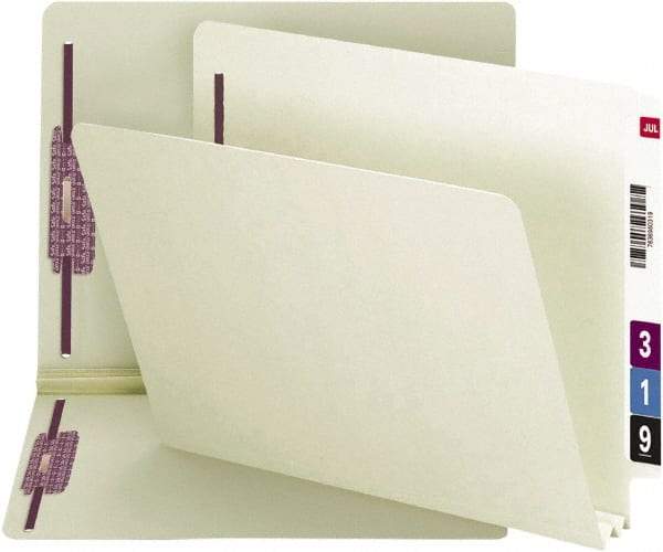 SMEAD - 8-1/2 x 11", Letter Size, Gray-Green, File Folders with End Tab - 25 Point Stock, Straight Tab Cut Location - Americas Industrial Supply