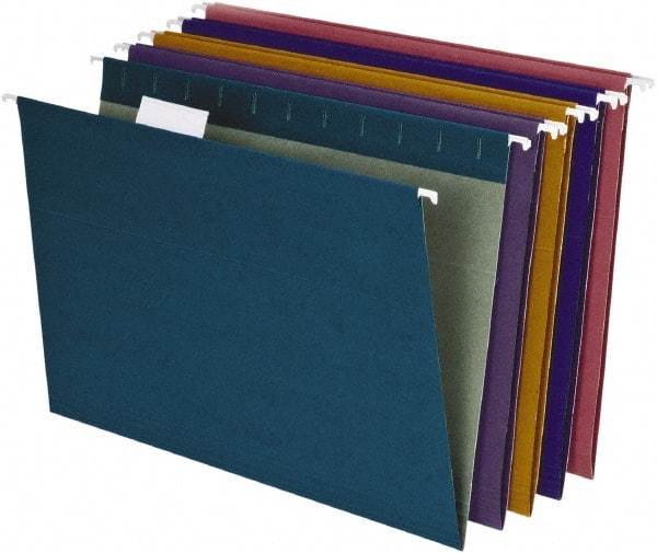 Pendaflex - 8-1/2 x 11", Letter Size, Assorted Colors, Hanging File Folder - 11 Point Stock, 1/5 Tab Cut Location - Americas Industrial Supply