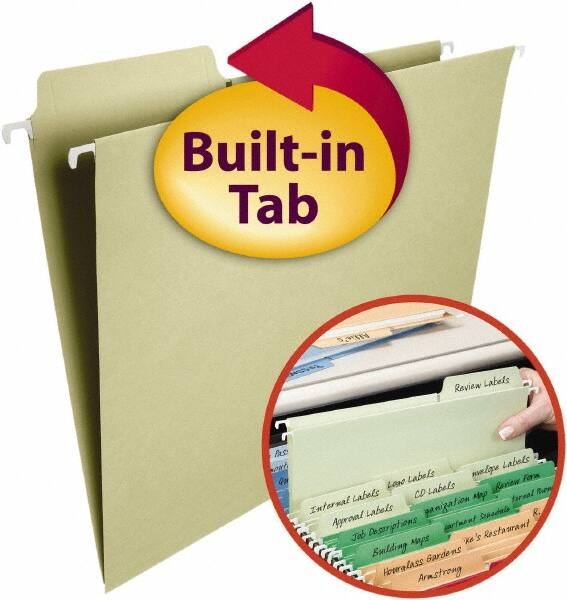 SMEAD - 8-1/2 x 11", Letter Size, Moss, Hanging File Folder - 11 Point Stock, 1/3 Tab Cut Location - Americas Industrial Supply