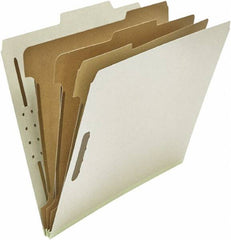 UNIVERSAL - 8-1/2 x 11", Letter Size, Gray, Classification Folders with Top Tab Fastener - 25 Point Stock, Right of Center Tab Cut Location - Americas Industrial Supply