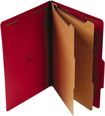 UNIVERSAL - 9-1/2 x 14-1/2", Legal, Ruby Red, Classification Folders with Top Tab Fastener - 25 Point Stock, Right of Center Tab Cut Location - Americas Industrial Supply