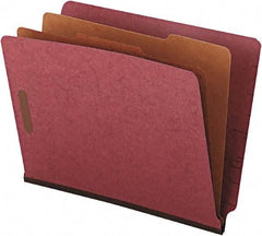 UNIVERSAL - 8-1/2 x 11", Letter Size, Red, Classification Folders with End Tab Fastener - 25 Point Stock, Straight Tab Cut Location - Americas Industrial Supply