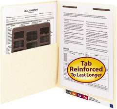 SMEAD - 8-1/2 x 11", Letter Size, Manila, File Folders with End Tab - 11 Point Stock, Straight Tab Cut Location - Americas Industrial Supply