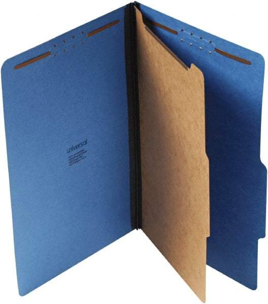 UNIVERSAL - 9-1/2 x 14-1/2", Legal, Cobalt Blue, Classification Folders with Top Tab Fastener - 25 Point Stock, Right of Center Tab Cut Location - Americas Industrial Supply