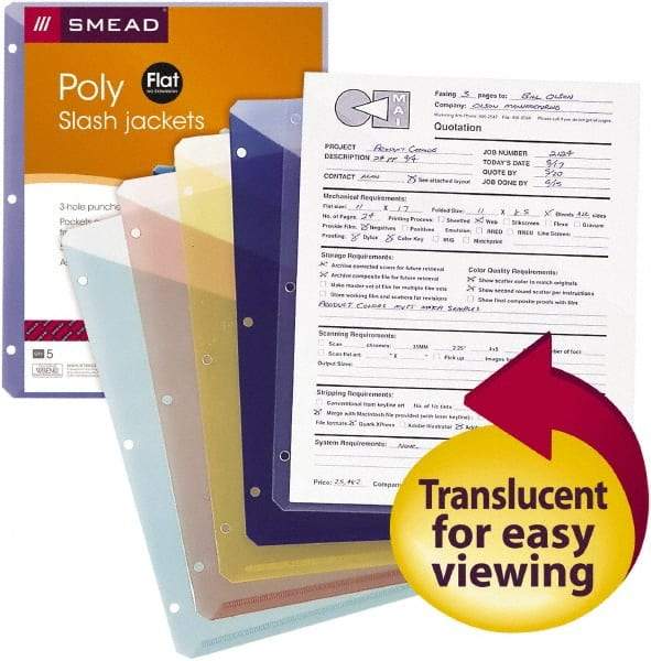 SMEAD - 8-1/2 x 11", Letter Size, Assorted Colors, Classification Folders with End Tab Fastener - Americas Industrial Supply