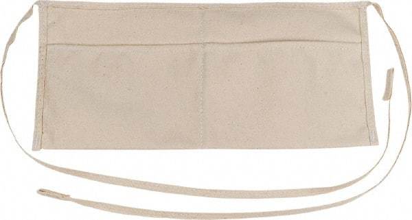 Proto - 28 to 52" Waist Apron - 2 Pocket, 6" Wide, Off White, Polyester - Americas Industrial Supply