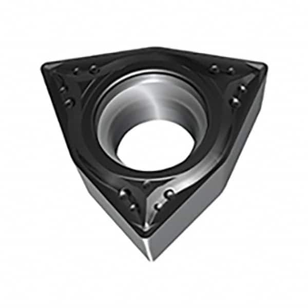 Walter - WCMT MM4 Grade WSM20S Turning Insert - TiAlN+Al2O3+(Al) Finish, 80° Trigon, 9.53mm Inscr Circle, 3.97mm Thick, 0.4mm Corner Radius - Americas Industrial Supply