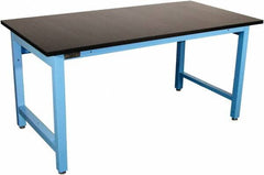 Proline - 72 Wide x 36" Deep x 36" High, Epoxy Resin Workbench - Adjustable Height Legs, Light Blue - Americas Industrial Supply