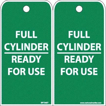 NMC - 6" High x 3" Long, FULL CYLINDER-READY FOR USE, English Safety & Facility Accident Prevention Tag - 2 Sides, White Poly - Americas Industrial Supply