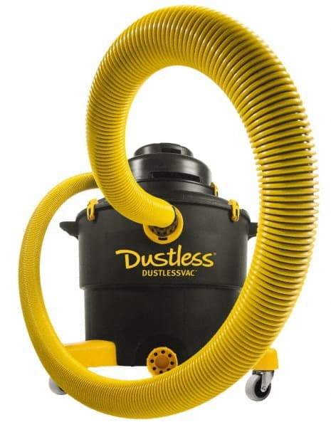 Dustless Technologies - 16 Gal Plastic Tank, Electric Powered Wet/Dry Vacuum - 5 Peak hp, 120 Volt, 11.5 Amps, 12' Hose Fitting, Cloth Filter, Accessories Included - Americas Industrial Supply