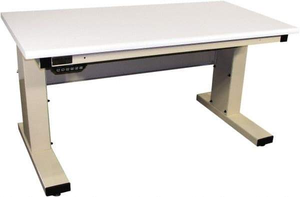 Proline - 72 Wide x 30" Deep x 42-1/2" High, Static Dissipative Workbench - Adjustable Height Legs, Light Beige - Americas Industrial Supply