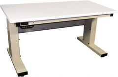 Proline - 72 Wide x 30" Deep x 42-1/2" High, Static Dissipative Workbench - Adjustable Height Legs, Light Beige - Americas Industrial Supply