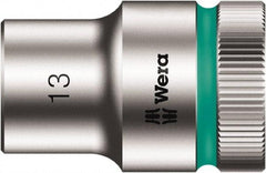 Wera - 1/2" Drive, Standard Hand Socket - 6 Points, Chrome Vanadium, Chrome Finish - Americas Industrial Supply