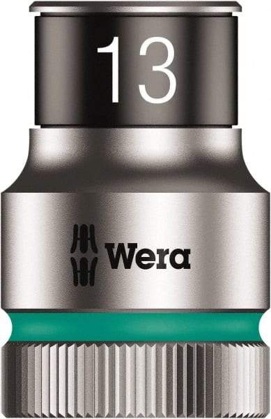 Wera - 10 Piece 1/2" Drive Thin Wall Standard Socket Set - 6 Points, 10 to 19mm, Metric Measurement Standard - Americas Industrial Supply
