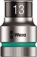 Wera - 10 Piece 1/2" Drive Thin Wall Standard Socket Set - 6 Points, 10 to 19mm, Metric Measurement Standard - Americas Industrial Supply