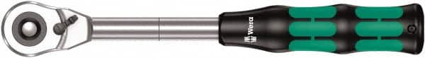 Wera - 1/2" Drive Pear Head Ratchet - Chrome Vanadium Finish, 11" OAL, 72 Gear Teeth, Ergonomic Cushion Grip Handle - Americas Industrial Supply