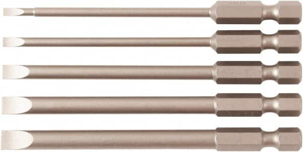 Wiha - 5 Piece, Bit Set - 1/4" Drive, Slotted Point - Americas Industrial Supply