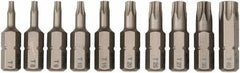 Wiha - 10 Piece, 1/4" Drive Screwdriver Insert Bit Set - T7 to T40 Torx - Americas Industrial Supply