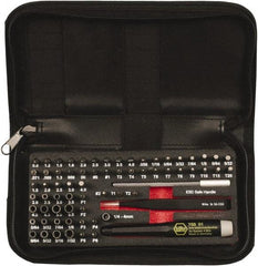 Wiha - 68 Piece, 4mm Drive Screwdriver Micro Bit Set - #000 to #2 Phillips, 0.7 to 4mm Hex, T1 to T20 Torx, 0.8, 1.2, 1.5, 1.8, 2, 2.5, 3, 3.5 & 4mm Slotted - Americas Industrial Supply