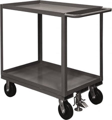 Durham - 2,400 Lb Capacity, 48" Wide x 24" Long x 37-5/8" High Service Cart - 2 Shelf, Steel, 2 Rigid/2 Swivel Casters - Americas Industrial Supply